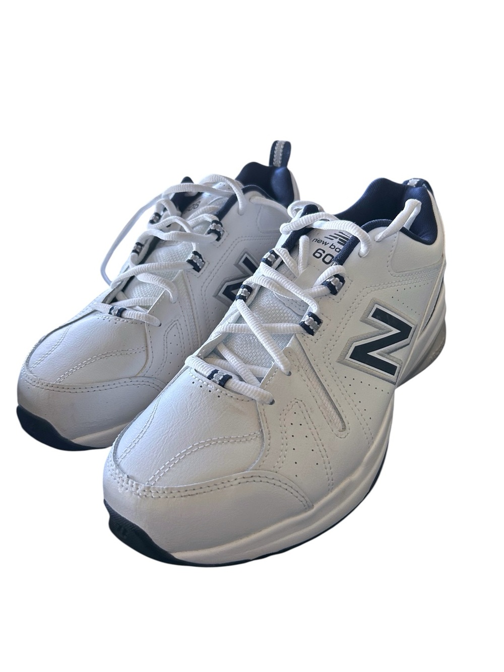 New Balance 608v5 White and Navy Low Top Walking Training Sneakers 10